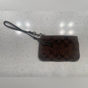 Coach Brown Wristlet